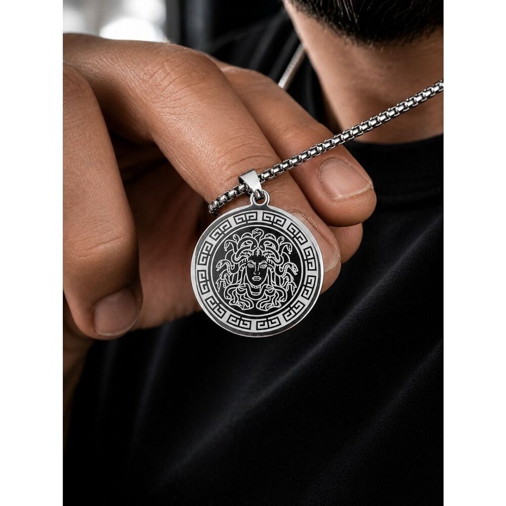 Silver Medusa Necklace 